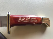 Hunting Knife Custom Handle Engraving